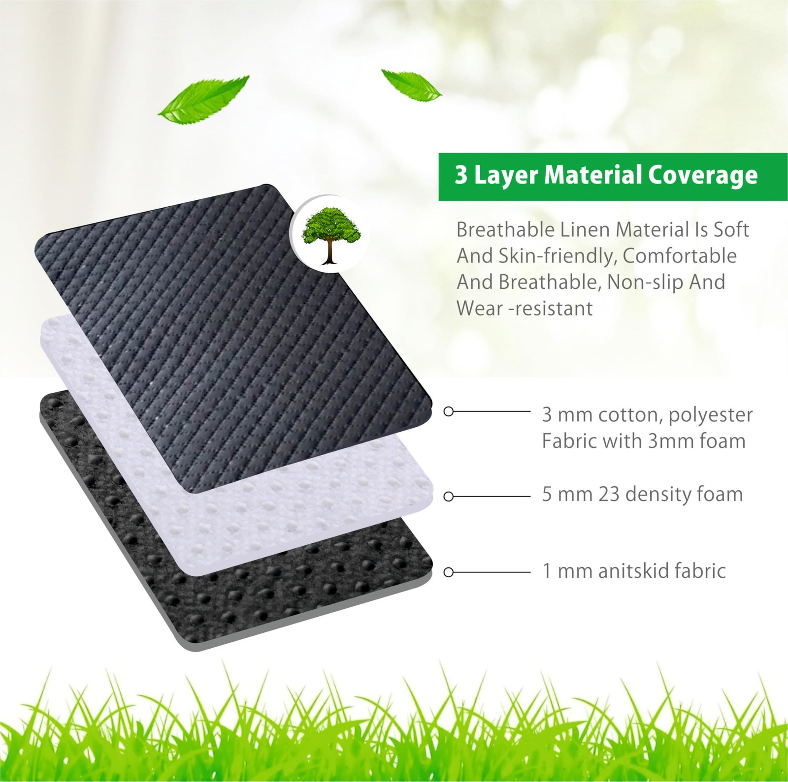 AURAFRESH Car Rear Seat Cushion Pad Quilted Breathable Seat Cover Protector Anti Slip Universal Fit Soft Comfort Mat Set for Daily Travel (Black, 3PC of Set (only Rear seat)) - Image 2