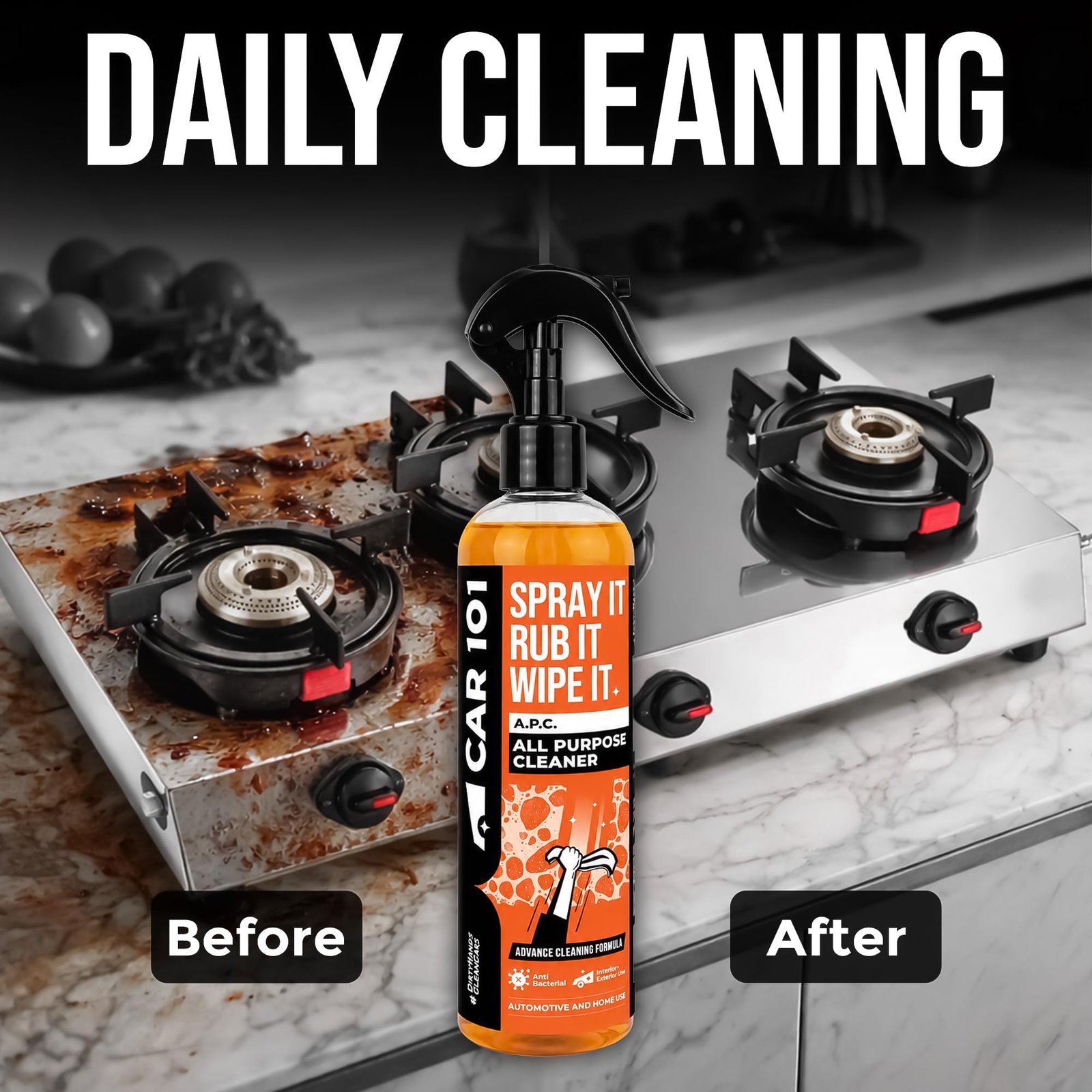 CAR101 All Purpose Cleaner - 300ml | Multi-Surface Deep Cleaning Spray for Car & Home | Deep Clean Interior Dashboard, Seats, Kitchen, Furniture, Shoes & Equipment | Fast Acting Dirt & Stain Remover - Image 7