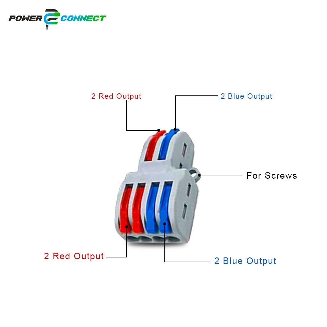 POWER CONNECT 2 IN-4 Out Universal Cable Connector (SET OF 1 Piece), Push-in-Lever Type Splice Conductor Terminal (SET OF 1 Piece) - Image 3