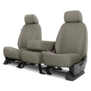 Custom-Fit Front Bench SeatSaver Seat Covers - Polycotton Fabric, Misty Grey (SS3381PCCT)