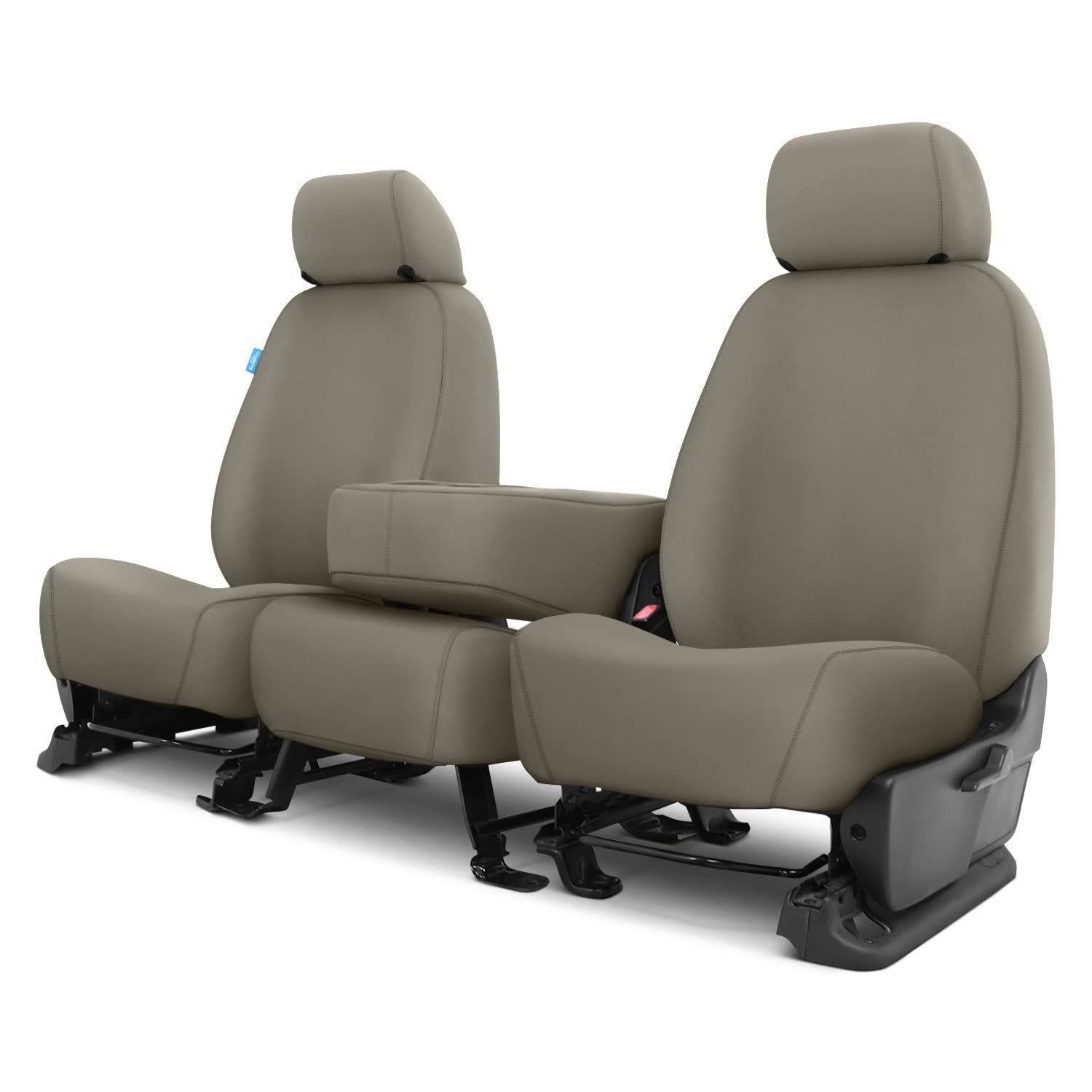 Custom-Fit Front Bench SeatSaver Seat Covers - Polycotton Fabric, Misty Grey (SS3381PCCT)