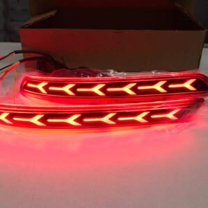 Car reflector Led Brake Light for Rear Bumper compatible for INNOVA CRYSTA -D 2016 to 2020 with Matrix Indicator(4 wires), Red