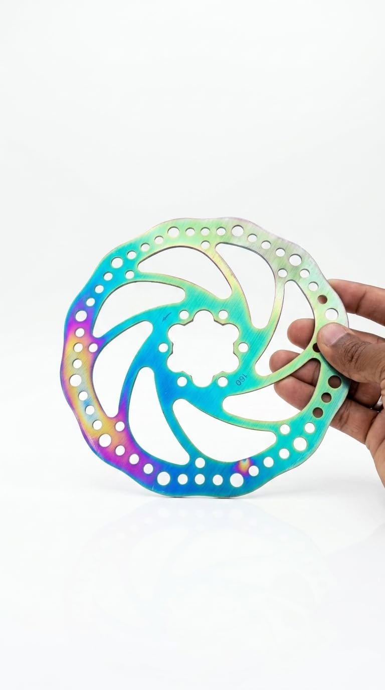 Rainbow Disc Brake Rotor, 160mm, 6-Bolt, Multicolor, for MTB and Road Bicycles - Image 4