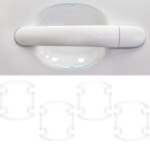 Car Door Handle Protector Transparent Sticker and car Handle Scratch Protector car Door Sticker PU Finger Guard Car Paint Protection Universal Car Door Guard (Pack of 4)