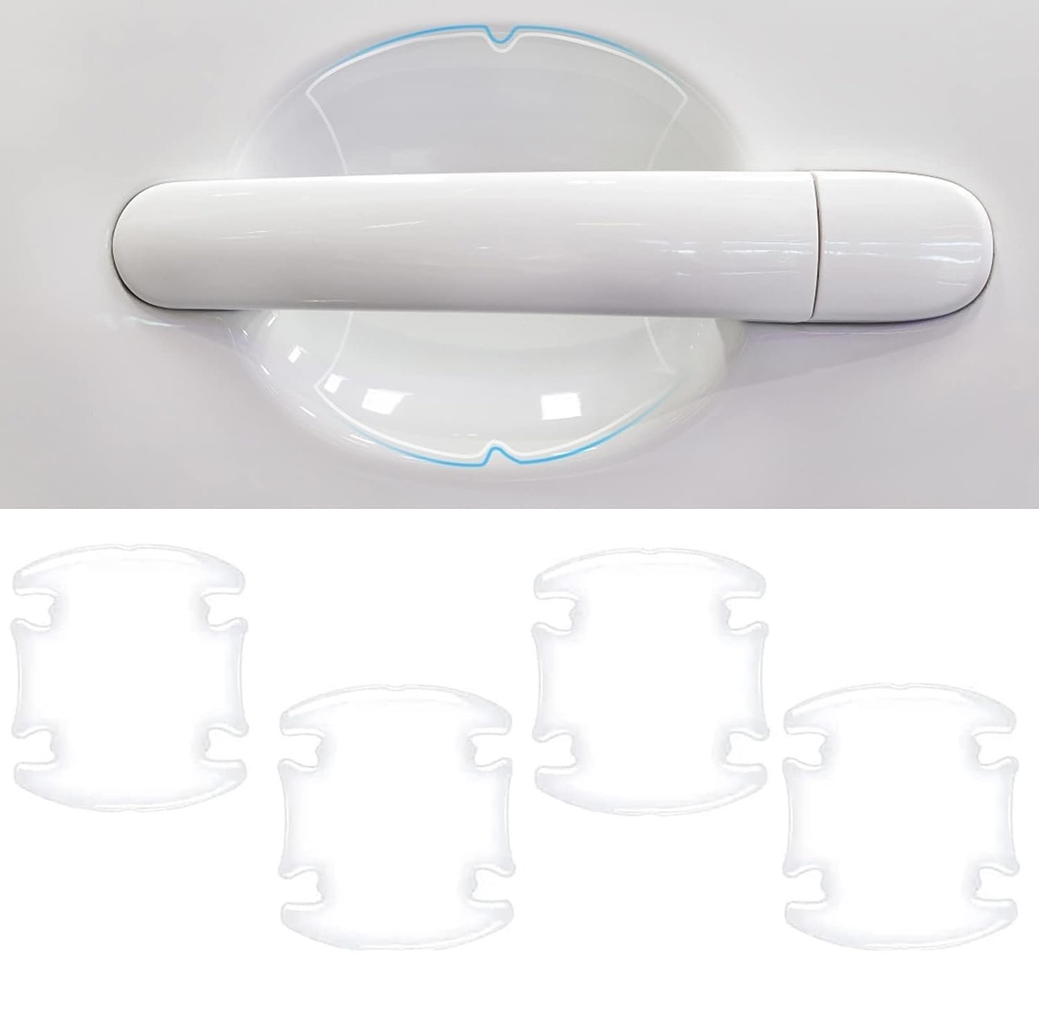 Car Door Handle Protector Transparent Sticker and car Handle Scratch Protector car Door Sticker PU Finger Guard Car Paint Protection Universal Car Door Guard (Pack of 4)