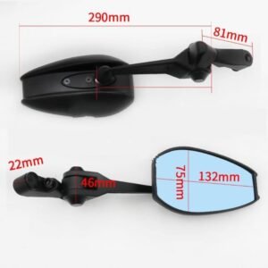 Universal CNC Aluminum Motorcycle Side Rearview Mirrors HD Blue Anti-Glare Mirror Motorcycles Rear View Mirror Motor cycle Wide Angle Adjustable (NEPOLIAN MIRRON)