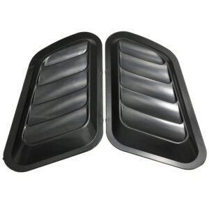 Black- Bonnet Hood Scoop- Attractive Air Flow Intake Vent Cover Car Decorative Vent Cover Universal Fit for All Cars Auto Accessories 2PC