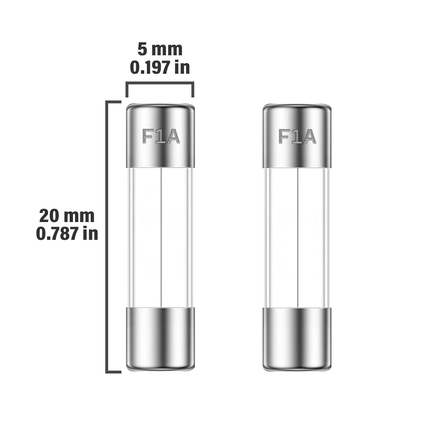 Glass Fuse, 20 Amp 250V, 5x20mm, Pack of 10, Inverter Fuse