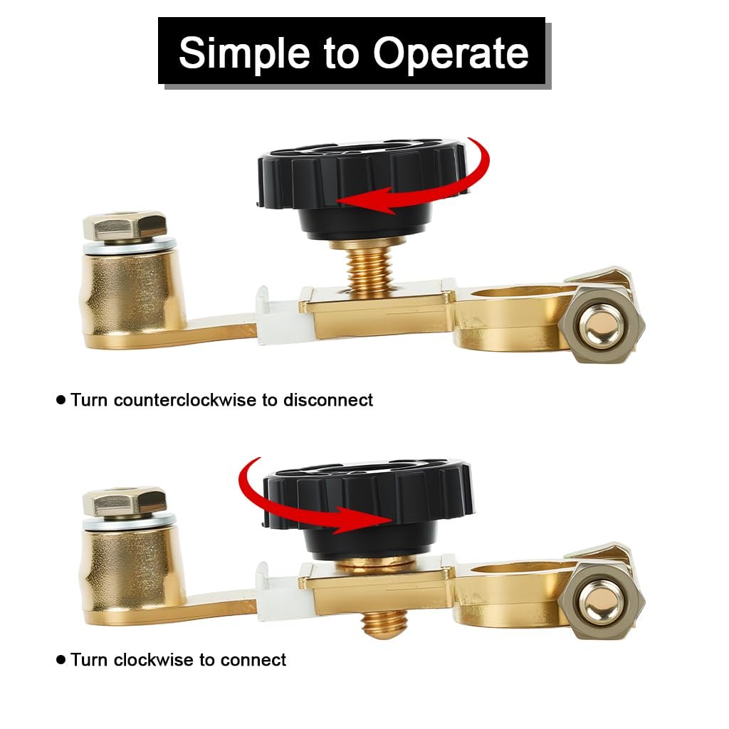 Car Battery Cut Off Switch 12-48V Full Copper Insulated Knob - Image 4