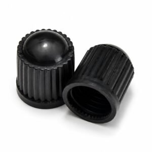 Black Plastic Tyre Valve Stem Caps, Pack of 10