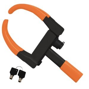 Heavy Duty Car Lock Anti Theft Wheel Lock Clamp Towing Parking Boot Tire Claw Adjustable for Auto, Cars, Truck, Wheel Lock with Two Keys