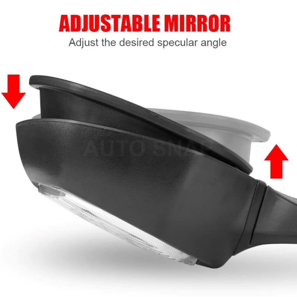 Rear View Side Mirror With Turn Signal LED Indicators Motorcycle Side Rearview Mirrors Adjustable Compatible With R15-V3-V4 Kawasaki Ninja Bike | Front | Set of 2 - Image 3