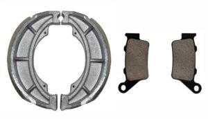 WALCOR Front Disc Brake Pads and Rear Brake Shoes Set combo Compatible with Chetak EV Scooter