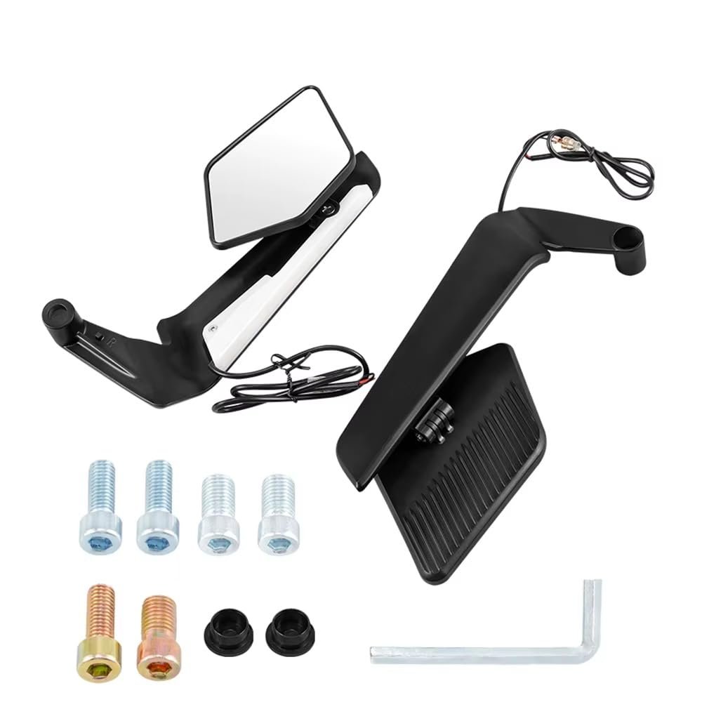 Ohito Universal Led Drl Bicycle Rear View featuring Turn Signal Lights, Adjustable Motorcycle Side Mirror Set (Black, Pack of 2) - Image 6