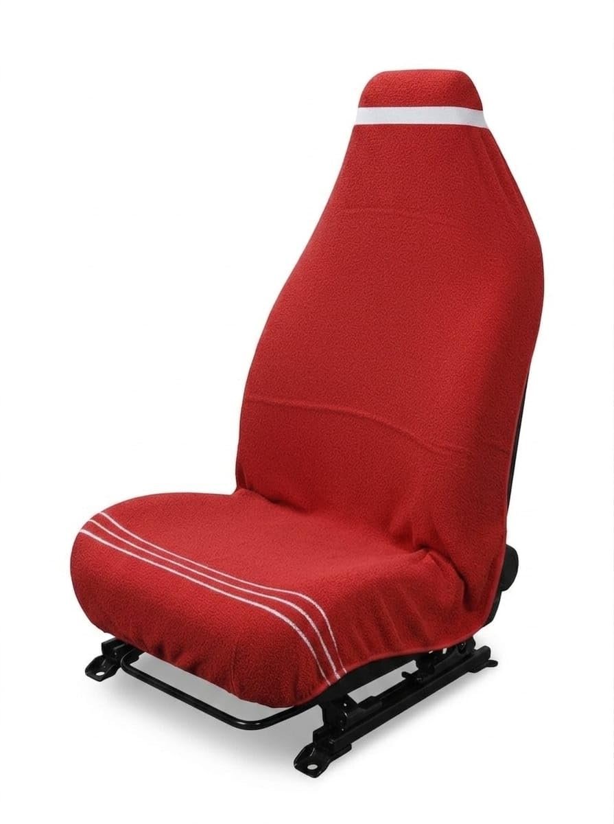 Cotton Car Seat Towel Cover, Universal Fit, Beige, Soft Driving Comfort, 130x50 cm (1, Red, 30 ×60)
