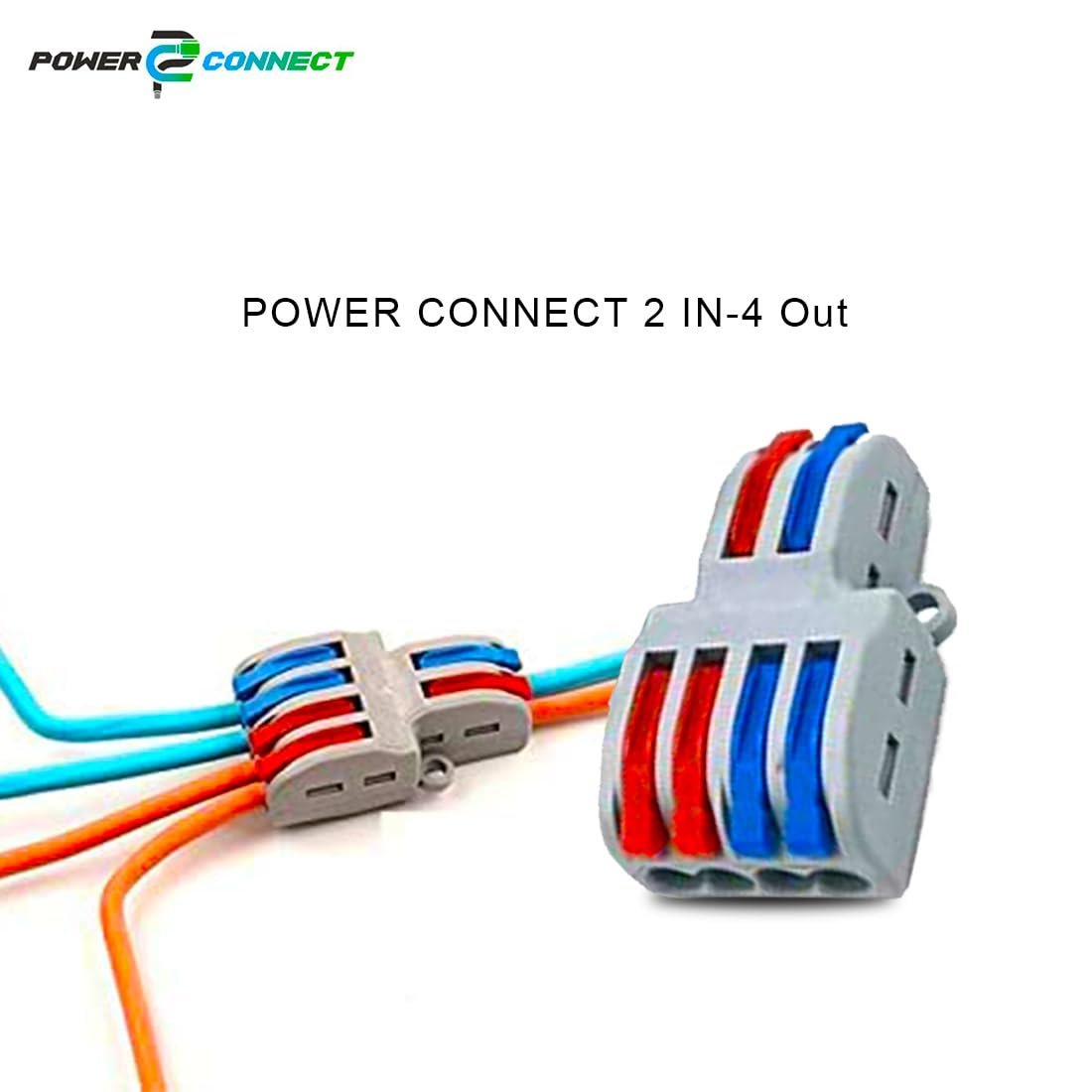 POWER CONNECT 2 IN-4 Out Universal Cable Connector (SET OF 1 Piece), Push-in-Lever Type Splice Conductor Terminal (SET OF 1 Piece) - Image 2
