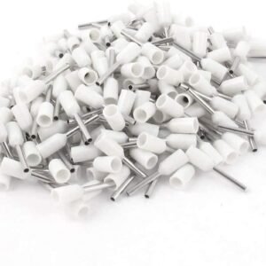 E0508 Insulted Single End Lug-0.5 Sqmm with 8mm Pin (Pack of 1000) Wire Copper Crimp Connector Wire Jointer Insulated Cord Pin End Terminal Industrial Panel Wire Socket Male Connector