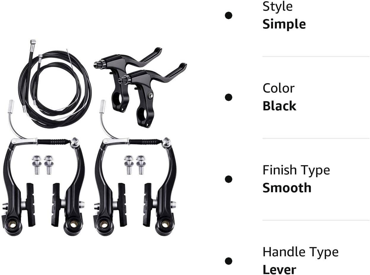 Complete Cycle Brake Set - Front and Rear V Breaks with Pads, Brake Lever, and Cables | Compitable with Hybrid, Racer and Mountain Bikes (Compete Brake Set) - Image 6
