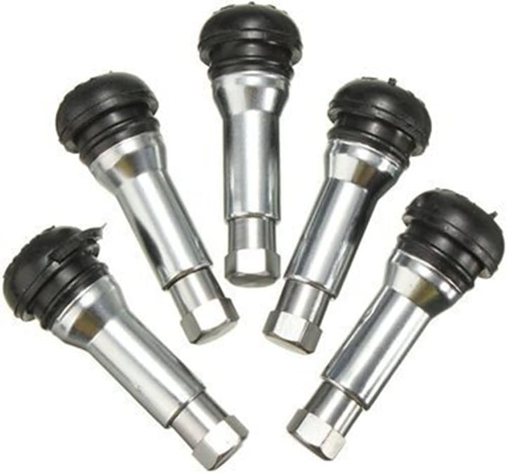 Car Tubeless Tyre Valve Caps – Chrome Alloy & Copper Dust Covers | Universal Fit for All Cars | Anti-Leak Valve Stem Protection Easy Screw-On Design - Set of 5 Pieces