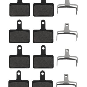 Bicycle Disc Brake Pads, Semi-Metallic, 4 Pairs with Spring Clips, Universal Fit (Set of 4)