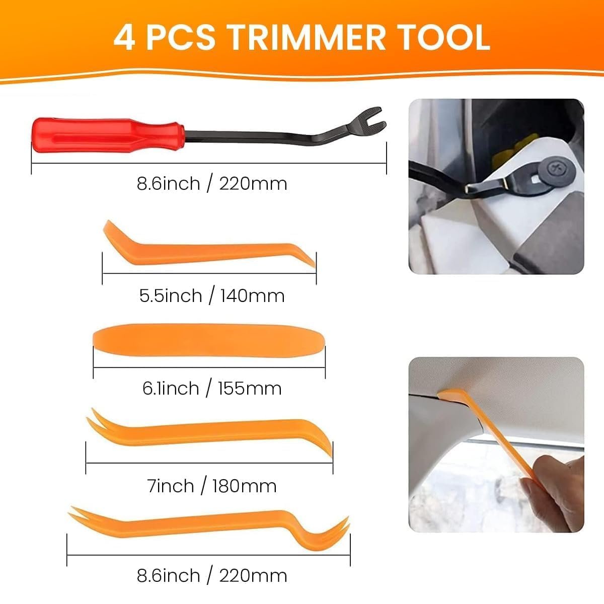 Kasiba Sale 100 PC Universal Car Bumper Clips Lock Kit, 6mm 7mm 8mm 9mm Push Clips with Trim Removal Tool, Durable Retainer Clips for Car Panels, Doors and Fenders - Image 4