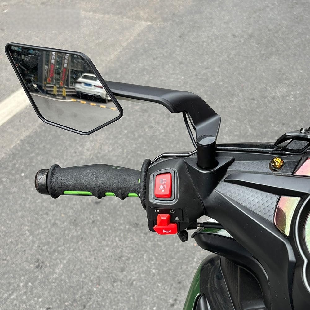 Ohito Universal Led Drl Bicycle Rear View featuring Turn Signal Lights, Adjustable Motorcycle Side Mirror Set (Black, Pack of 2) - Image 7