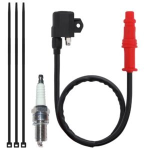 Premium Ignition Coil & Spark Plug Set Compatible with Polaris Ranger 400 500 & Sportsman 400 450 500 HO 4x4 6x6 ATV Models 2004-2013 (OEM Part #3089239)