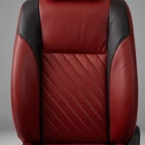 Car Seat Cover, Red and Black Leatherette with Diagonal Quilting, 2025