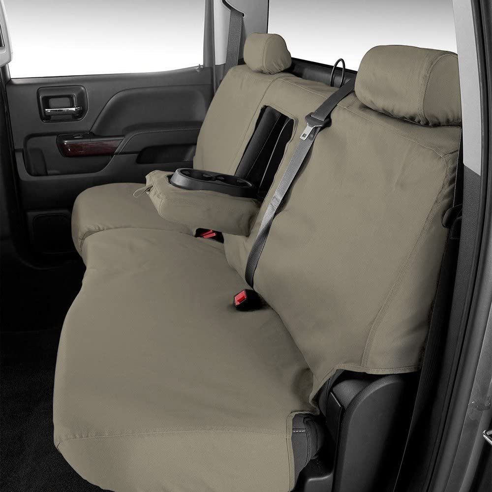 Custom-Fit Front Bench SeatSaver Seat Covers - Polycotton Fabric, Misty Grey (SS3381PCCT) - Image 4