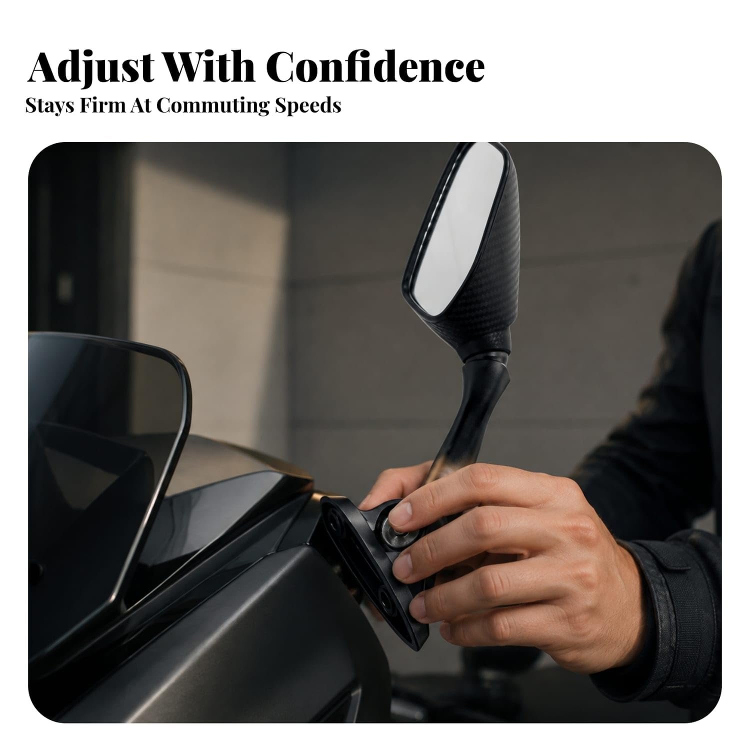 Easy to Install Motorcycle Rear-View Mirror Assembly Long-Lasting Motorcycle Side Mirrors Vibration-Resistant Long-Lasting, 1-pack Black - Image 2