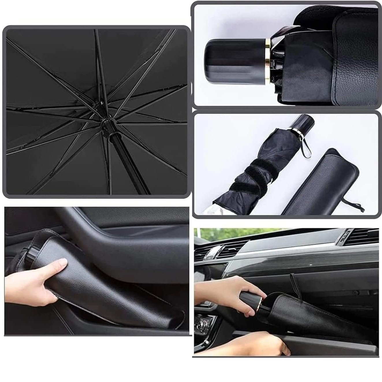 Premium Car Sun Shade Protector for Corolla Altis, Foldable Windshield Insulation Sun Shade for UV Protection Reflective Sunblocker Car Accessories for SUV, Hatchback, Sedan, and More - Image 3