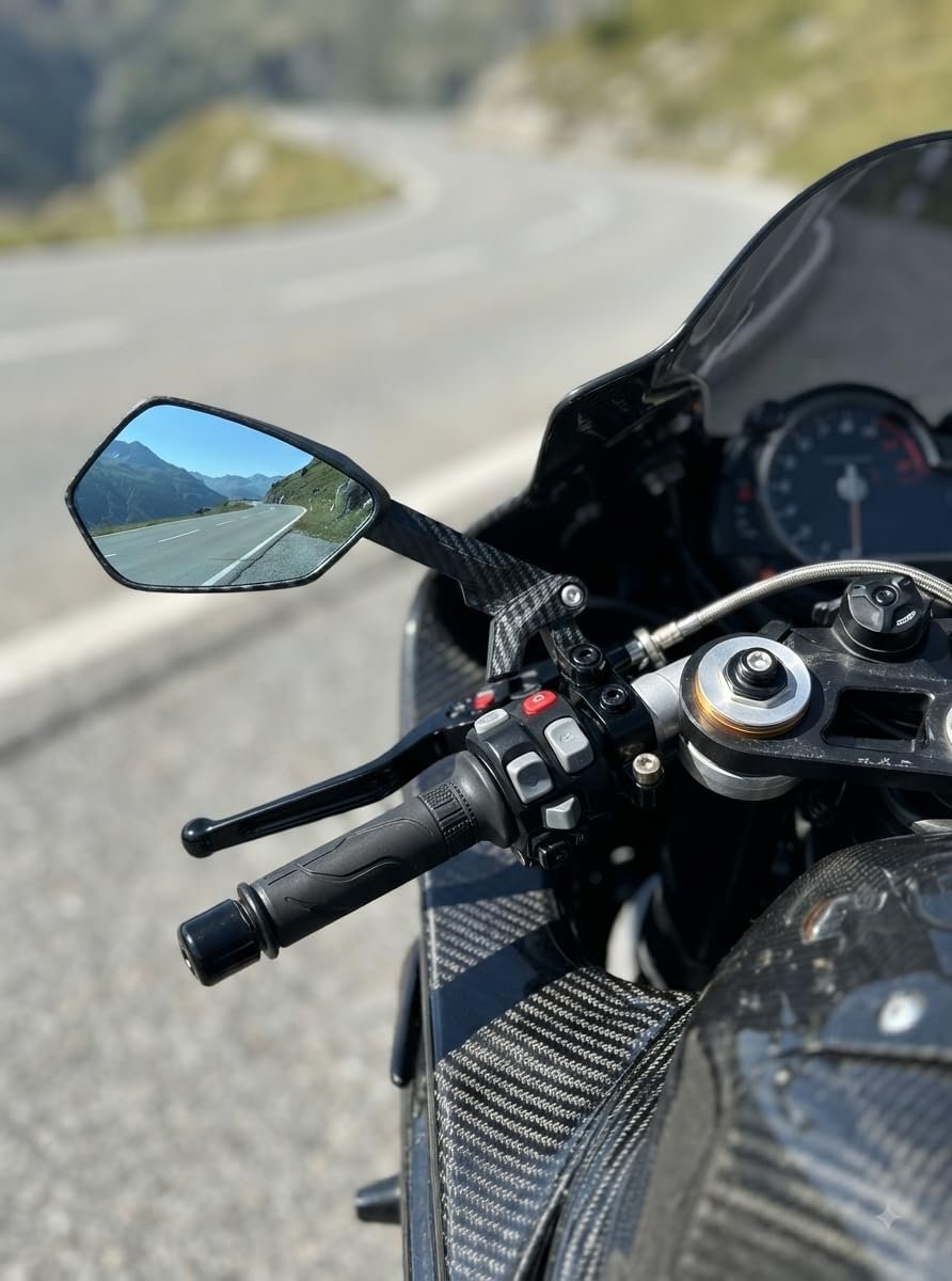 Bike CNC Aluminum Motorcycle Side Rearview Mirrors Blue Anti-Glare Mirror Motorcycles Rear View Mirror Motor cycle Wide Angle Adjustable Dominar 250 - Image 2