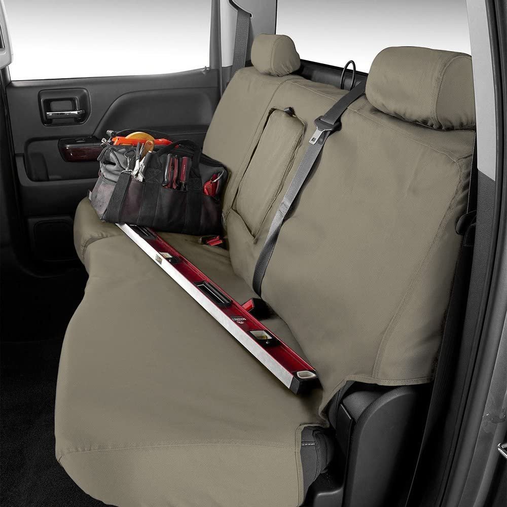 Custom-Fit Front Bench SeatSaver Seat Covers - Polycotton Fabric, Misty Grey (SS3381PCCT) - Image 5