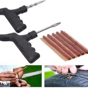 AUTO Addict Tubeless Tire Tyre Puncture Kit with 10 Rubber Strips Repair Tool Kit for All Cars Bikes