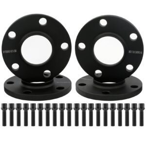 4PC Black 5x112 Wheel Spacers Hubcentric 12mm 66.56 Bore with 14x1.25 Bolts (40mm Shank Ball Seat) Compatible with BMW-Mini 5 Lug 2016+ X1 | 2018+ X2 X3 | 2019+ X4 X5 | 2020+ X6 X7 GR Supra