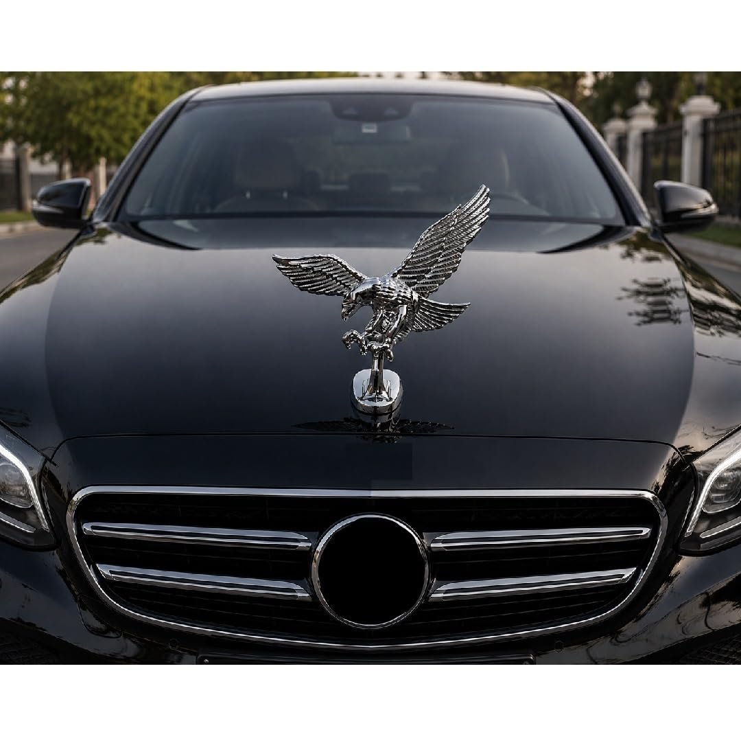 Universal Chrome Eagle Hood Ornament for Victoris| Luxury Metal Bonnet Decoration | Stylish Front Hood Emblem Accessory - Image 2