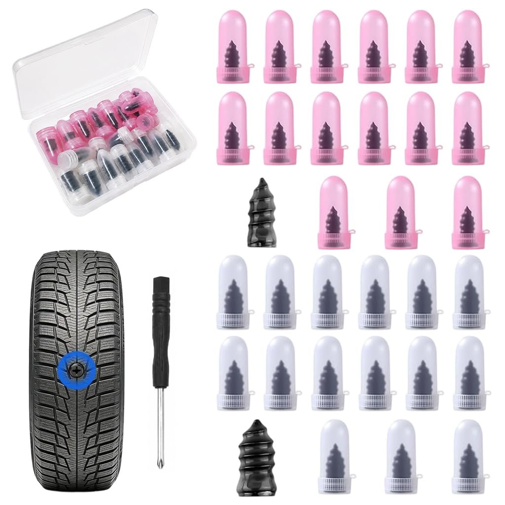 ® 30PCS Tubeless Tire Repair Plugs Dual Size Quick Fix