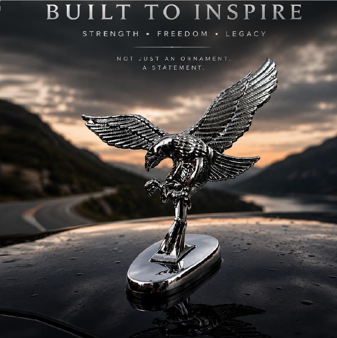 Universal Chrome Eagle Hood Ornament for Victoris| Luxury Metal Bonnet Decoration | Stylish Front Hood Emblem Accessory - Image 4