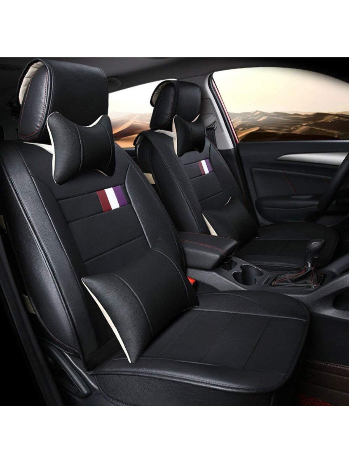 Customized Car Seat Cover Black-Red-White for Hyundai Creta(Set of Front & Rear Seat Cover Only) - Image 2