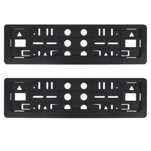 ® Black Car Number Plate Frames (Front and Rear), Brick Design Car Registration Plate Holders for All Cars, Car Licence Plate Covers, Universal Fit, Standard Size 51.5 x 14.5 cm