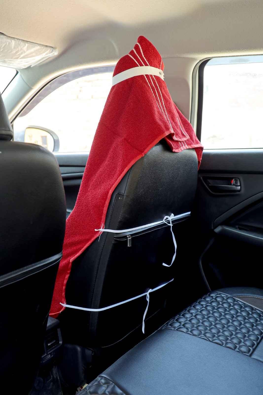 Cotton Car Seat Towel Cover, Universal Fit, Beige, Soft Driving Comfort, 130x50 cm (1, Red, 30 ×60) - Image 4