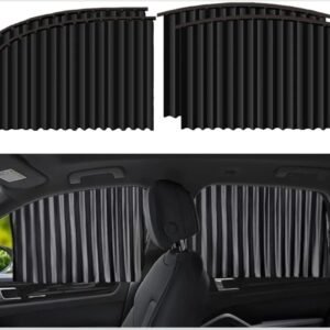 Car Window Curtain Magnetic Sun Shade for Side and Rear Glass UV Protection Privacy Curtain Sliding Car Window Cover Set of 4