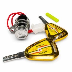 Electric Vehicle Ignition Key Lock Switch with 2 Keys | 4-Terminal Power Ignition Switch with Wiring Connector | E-Rickshaw & DIY Automotive Use