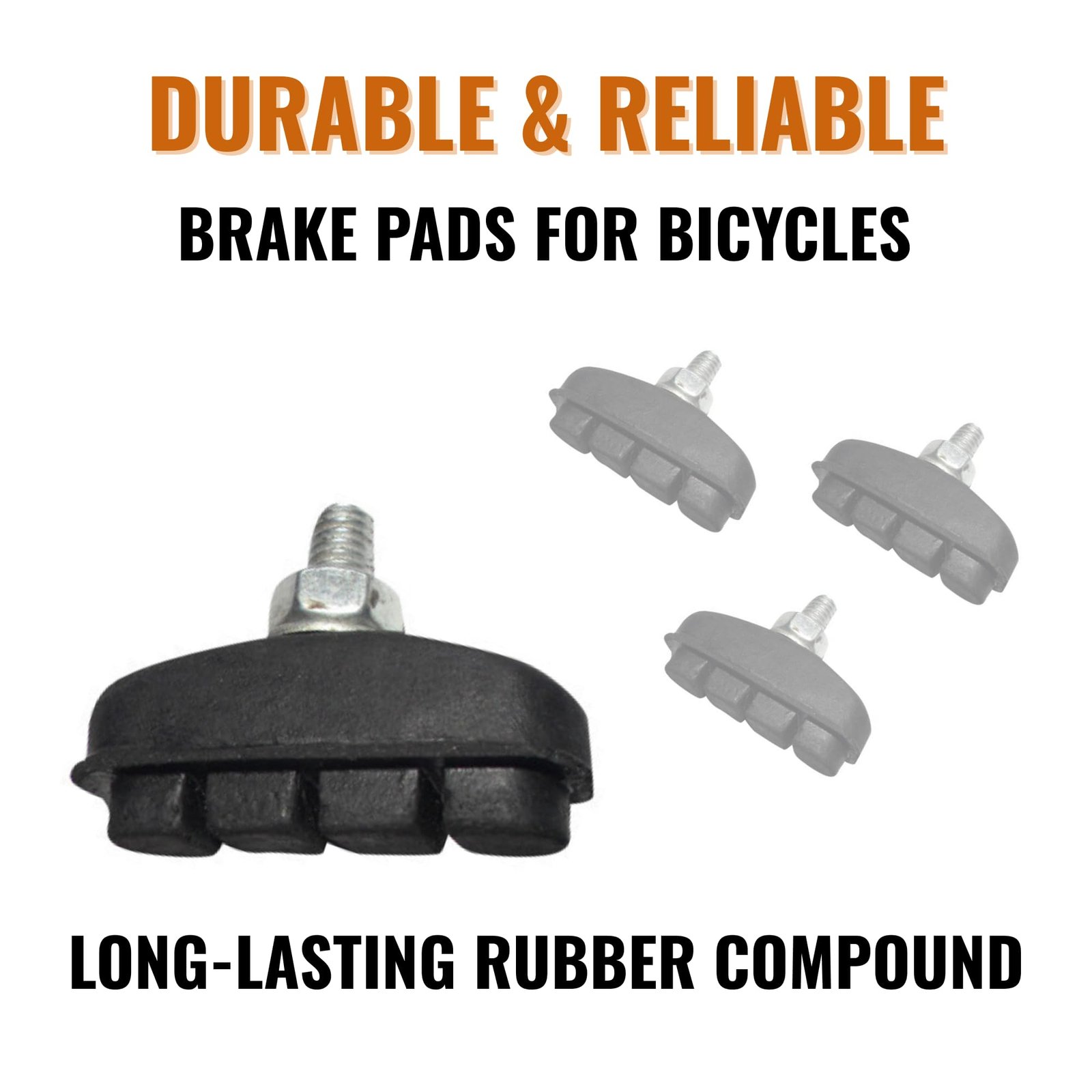 (Set of 4pcs) Powerful & Long Lasting Bicycle Rubber Brake Caliper Pads Set For Kids & Adults Cycles 12T, 14T, 16T & 20T Size | Superior Grip & Control, Easy Installation, Smooth & Noise-Free Breaking - Image 6