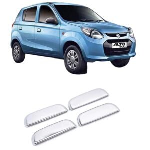 GenCarz Accessories Car Handle Latch/Catch Cover Scratch Guard Chrome Finish Front & Rear Compatible for Maruti Suzuki Alto 800 (2016-23) (Set of 4 Pieces) All Models