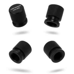 Metal Tyre Valve Caps (Set of 4) | Laser Engraved | Anti-Leak O-Ring | Stylish Air Stem Covers | Universal Fit | Compatible with VV-Poll, Viiruss, Teignn, GT