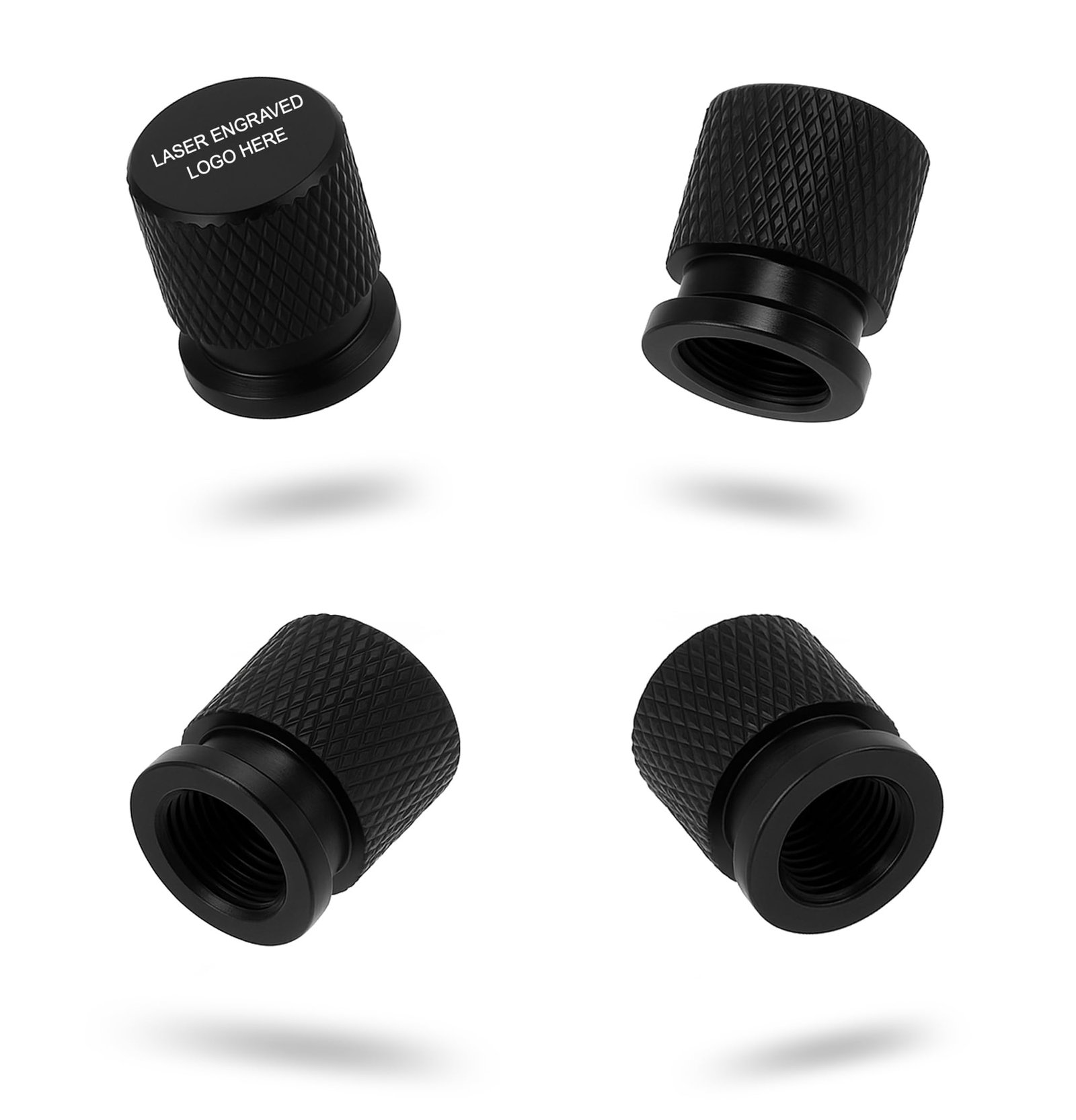 Metal Tyre Valve Caps (Set of 4) | Laser Engraved | Anti-Leak O-Ring | Stylish Air Stem Covers | Universal Fit | Compatible with VV-Poll, Viiruss, Teignn, GT