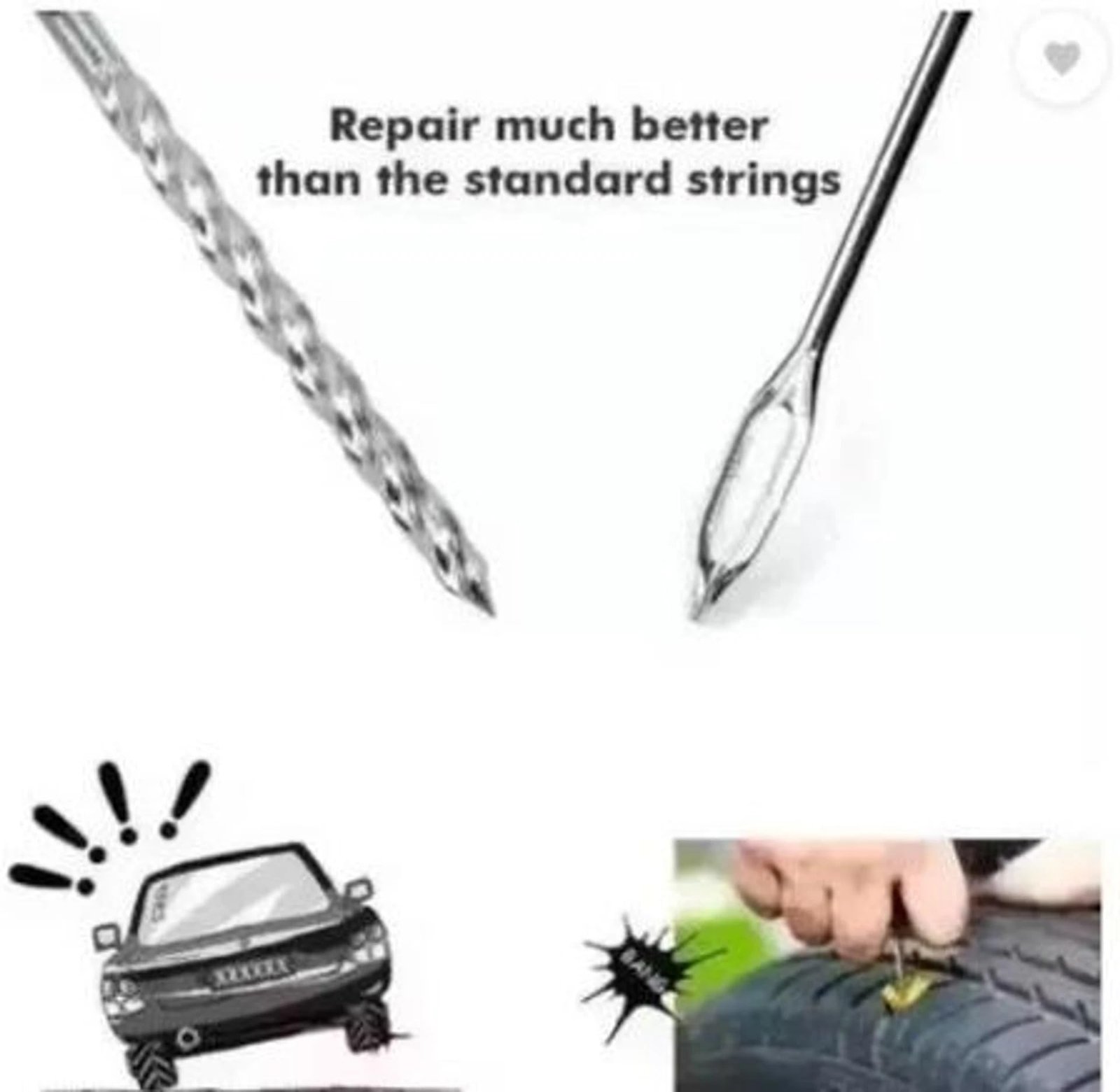 (Pack of 20 Puncher Strips) Tool Set for Bike & Car Tubeless Tyre Puncture Repair Kit - Image 6