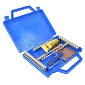 Portable Tire Repair Kit Tyre Repairing Tool Set with Box for Automobiles/Motorcycles/Electric Vehicles, Anti-Rust/Durable (13 Pcs Set)