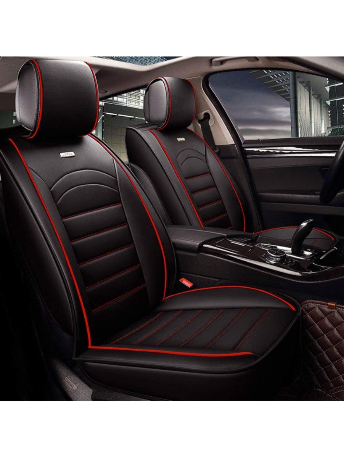 Pegasus PremiumPremium Pu Leatherette Car Seat Cover for Maruti NewSwift (Black-Red) - Image 3